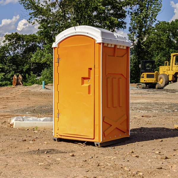 how often are the portable toilets cleaned and serviced during a rental period in Romayor